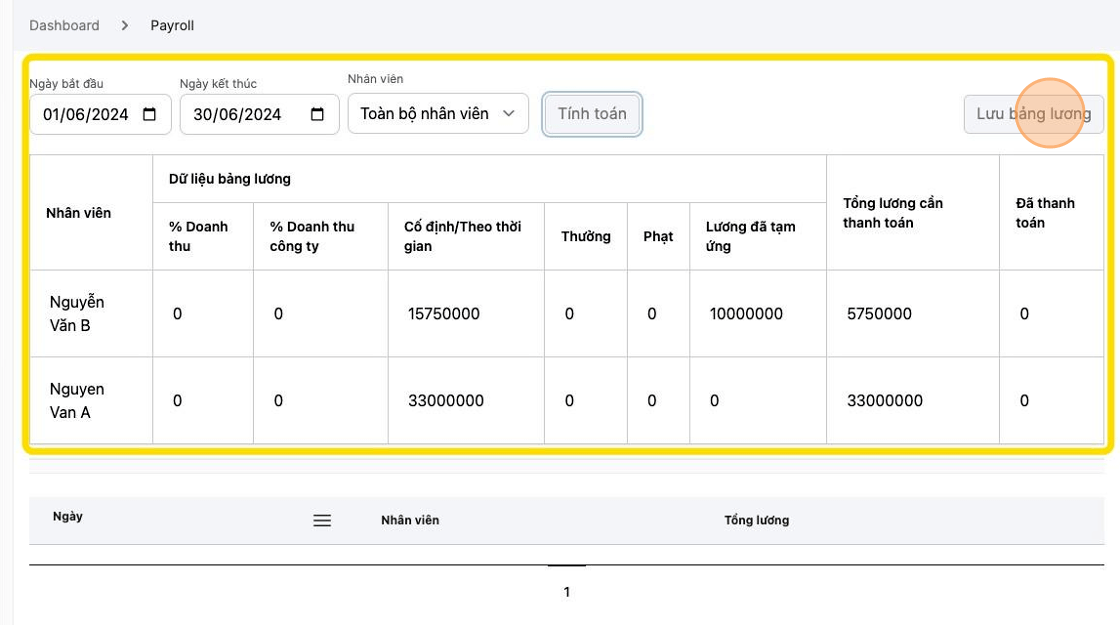 How to Calculate Payroll in Yeswebook CRM?