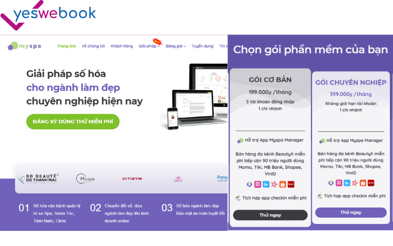 Phần mềm quản lý spa myspa