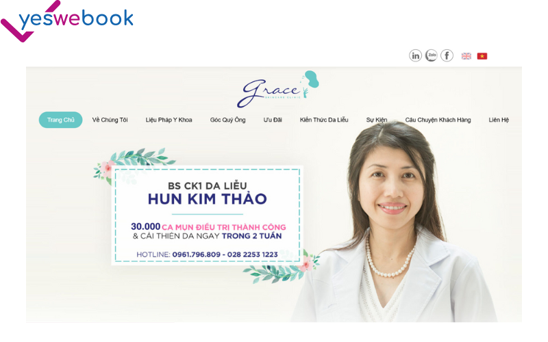 thẩm mỹ viện trị mụn Grace Skin Clinic