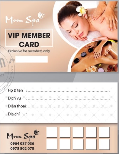 Thẻ tích điểm spa mẫu 2