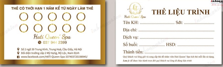 Thẻ tích điểm spa mẫu 3