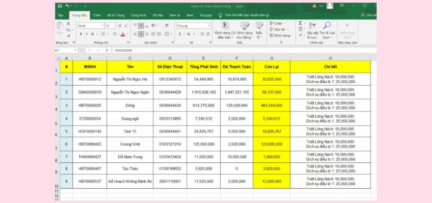 mẫu quản lý khách hàng file excel 2